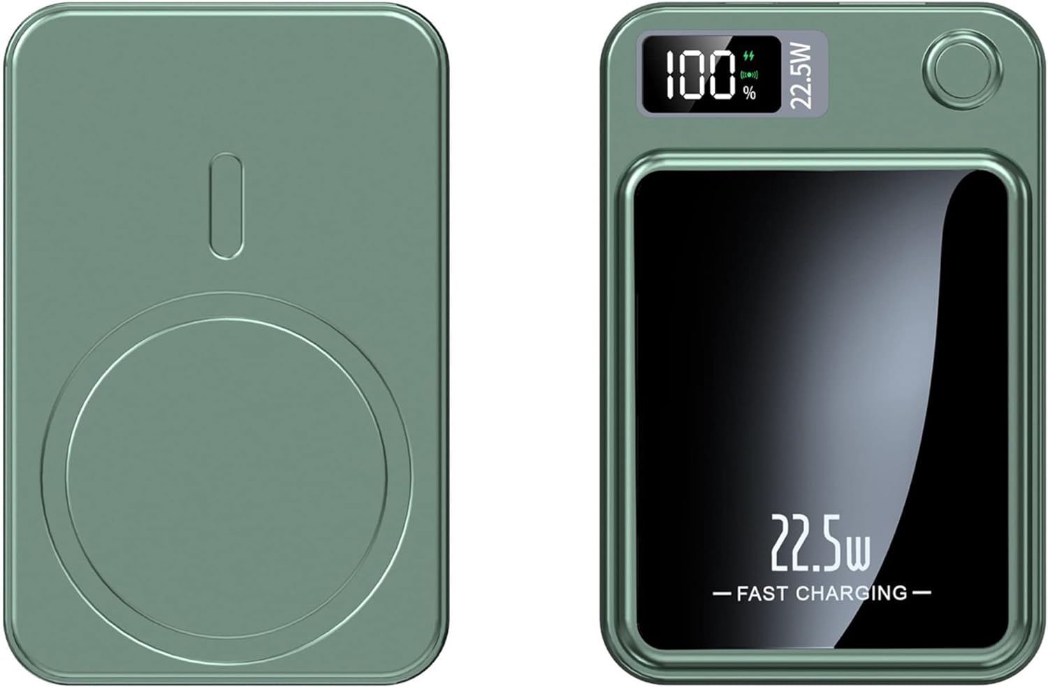 Μαγνητικό wireless power bank 1500mAh 22.5w fast charging με Οθόνη και Ασύρματη Φόρτιση 17743-1040 Πράσινο