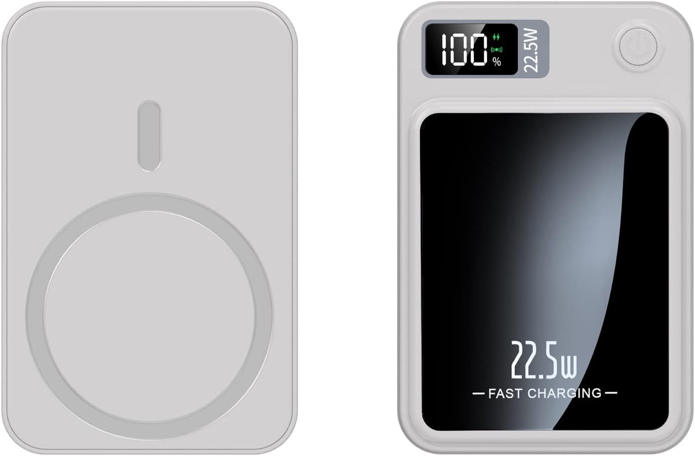 Μαγνητικό wireless power bank 1500mAh 22.5w fast charging με Οθόνη και Ασύρματη Φόρτιση 17743-1040 Λευκό