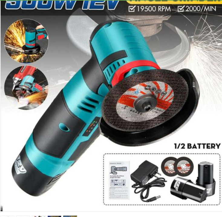 Γωνιακός τροχός με 2 μπαταρίες LI-ION 12V / 1,5Ah για δίσκακι (Φ75mm*1,2mm*10mm) HL18668-180