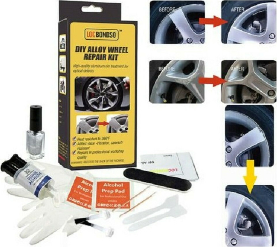 Kit Επιδιόρθωσης για Ζάντες Αυτοκινήτου DIY Alloy Wheel Repair Ασημί W08246
