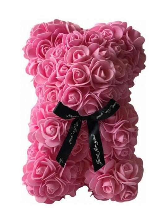 ΑΡΚΟΥΔΑΚΙ ΑΠΟ ΤΡΙΑΝΤΑΦΥΛΛΑ LOVE BEAR 25CM ΡΟΖ