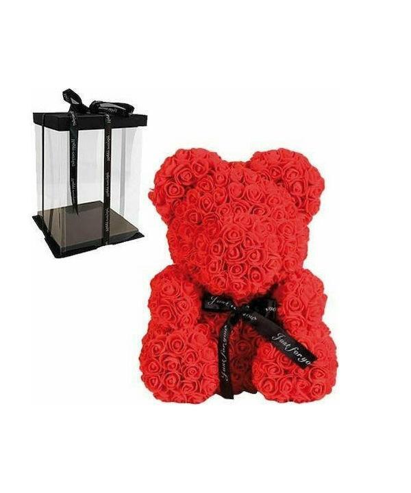 ΑΡΚΟΥΔΑΚΙ ΑΠΟ ΤΡΙΑΝΤΑΦΥΛΛΑ LOVE BEAR 25CM.ΚΟΚΚΙΝΟ