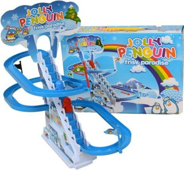 Επιτραπέζιο Παιχνίδι Jolly Penguin - Τσουλήθρα με Πιγκουίνους για 1+ Παίκτες 3+ Ετών 777-3