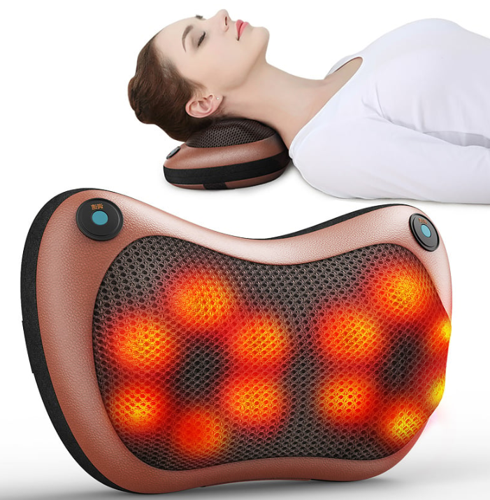 Μαξιλάρι Μασάζ Shiatsu για τον Αυχένα με Λειτουργία Θέρμανσης CHM 8028 Καφέ