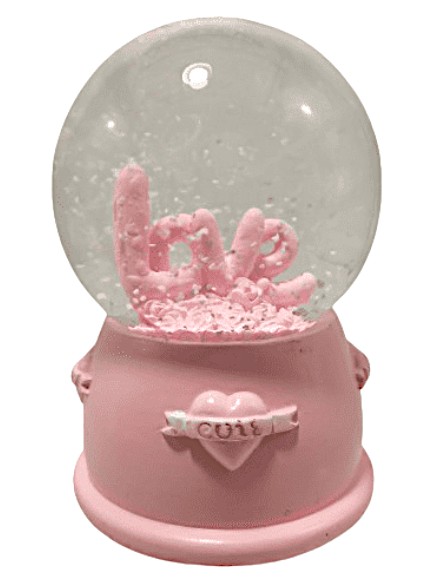 Χιονόμπαλα μουσικής LOVE 12cm x 8cm 82330 Ροζ