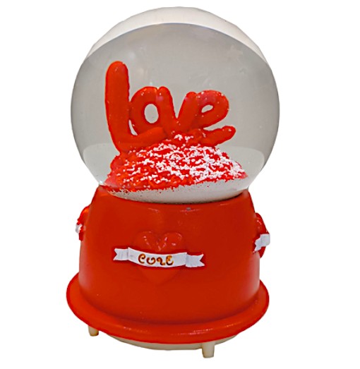 Χιονόμπαλα μουσικής LOVE 12cm x 8cm 82330 Κόκκινο