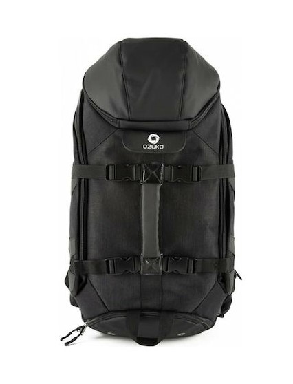 Ozuko 9008 Ανδρικό Υφασμάτινο Σακίδιο Πλάτης Αδιάβροχο με Θύρα USB Μαύρο
