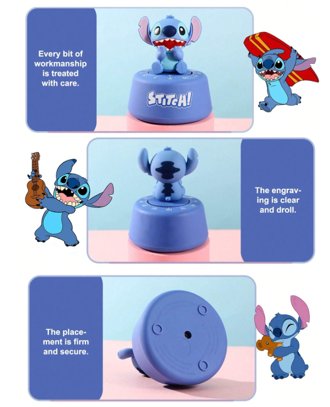 Χρονοδιακόπτης Διακοσμητικό Disney Μοντέλο κούκλας Lilo & Stitch A7-30414 Μπλε