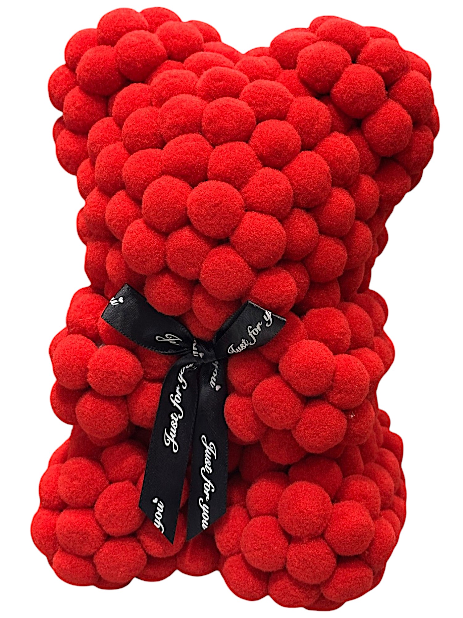 Αρκουδάκι Κόκκινο με Κορδέλα και κουτί 25cm Pom Pom Foam flower 84790 Κόκκινο