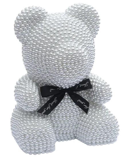 Αρκουδάκι Mohicans από Πέρλες Love Bear 30cm Αγ Βαλεντίνος 84729-1 Λευκό