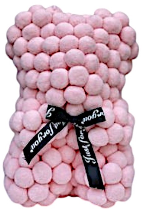 Αρκουδάκι Μπλε με Κορδέλα και κουτί 25cm Pom Pom Foam flower 84790 Ροζ