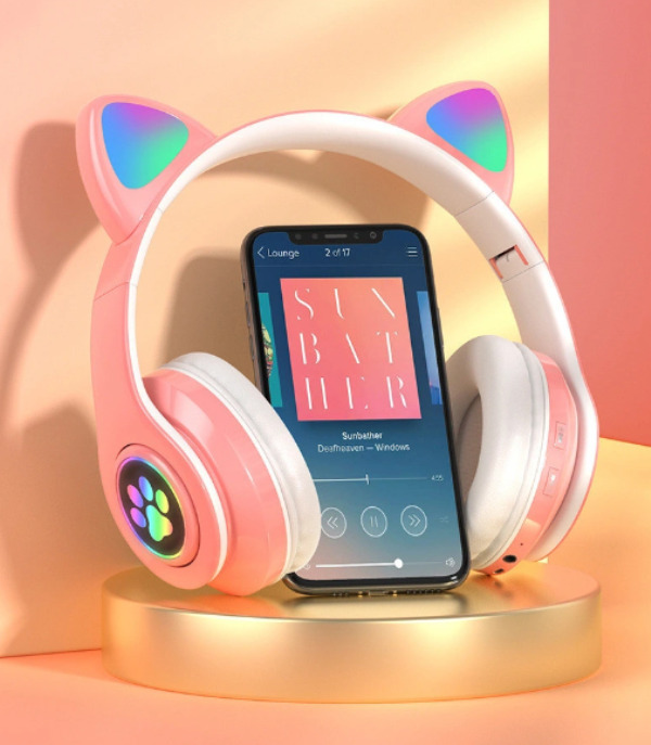 Ασύρματα ακουστικά Cat Headphones SG-B39 Ροζ