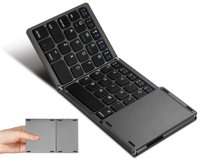 Ασύρματο Αναδιπλούμενο Πληκτρολόγιο Foldable Bluetooth With Touchpad B033 Μαύρο
