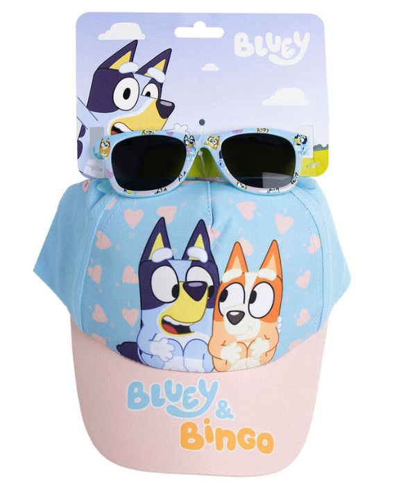 Bluey & Bingo Σετ Γυαλιά Ηλίου με Παιδικό Καπέλο Τζόκεϋ Για Αγόρια και Κορίτσια 4500002368 Μπλε