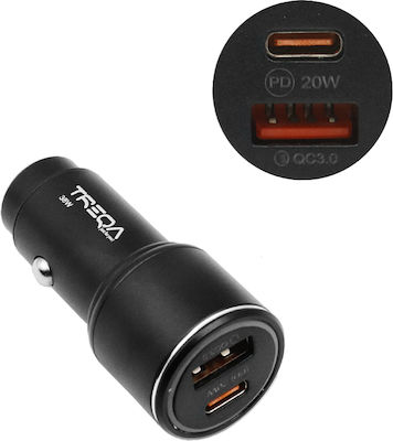 ΦΟΡΤΙΣΤΗΣ ΑΥΤΟΚΙΝΗΤΟΥ PD+QC3.0 20W USB/PD 2 ΘΥΡΕΣ CC-322.ΜΑΥΡΟ