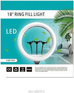 Ring Light 18'' 43cm 3200-5800K με Τρίποδο Δαπέδου 80cm-200cm  και Βάση για Κινητό CXB-460 Μαύρο