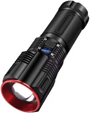 Επαναφορτιζόμενος φακός led με zoom - μεγάλη αυτονομία και εμβέλεια έως 1000 μέτρα 2211 Μαύρο