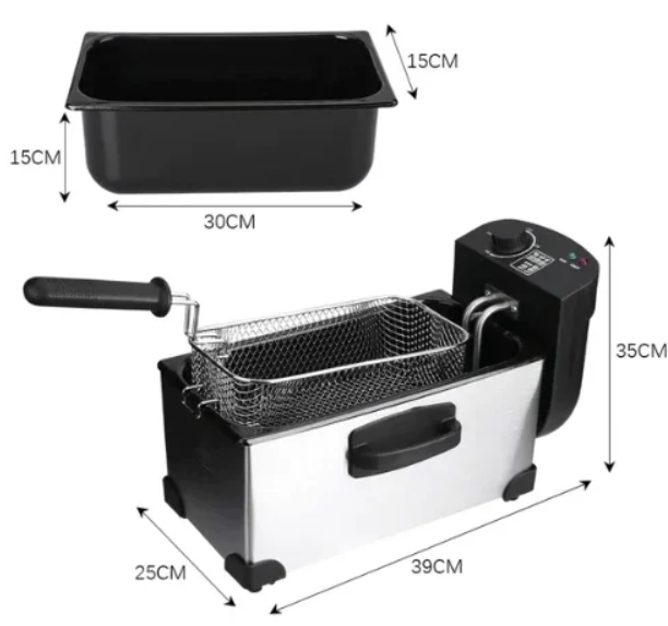 Φριτέζα Λαδιού με Αποσπώμενο Κάδο 2000W 3.5lt RAF R.5299 Ασημί