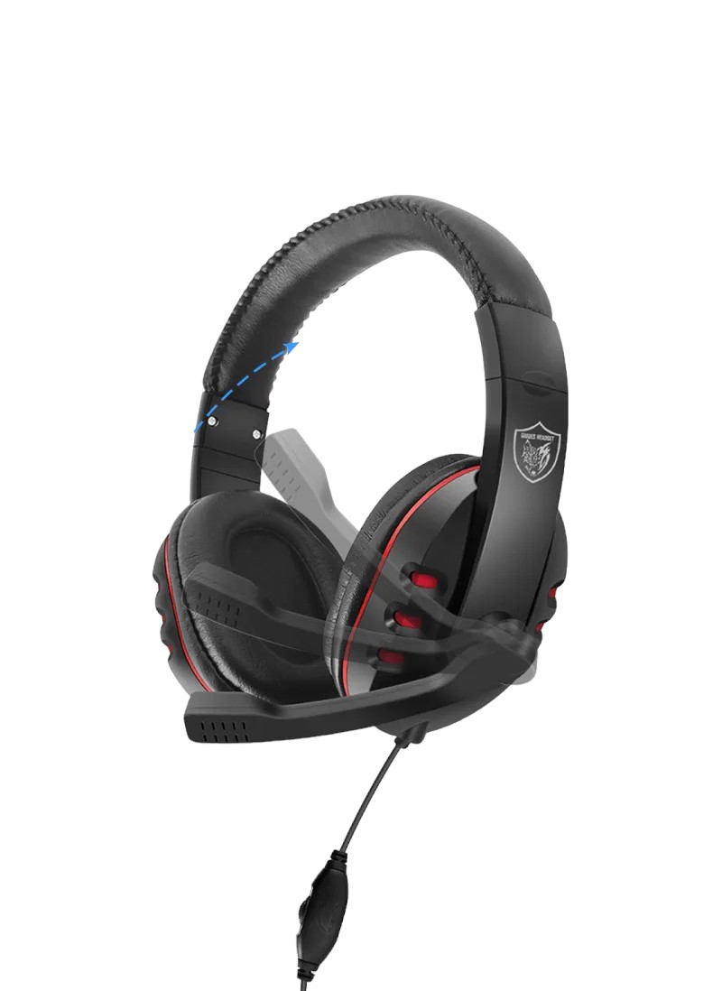 J08 On Ear Gaming Headset με σύνδεση 2x3.5mm / 3.5mm Κόκκινο