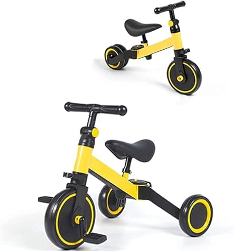Παιδικό Τρίκυκλο Ποδήλατο Πτυσσόμενο 4 Trike για 1-5 Ετών Μαύρο-Κίτρινο