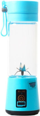 HM-03 Mini Μπλέντερ για Smoothies με κανάτα 0.38lt  και Ισχύ 380Watt Μπλε