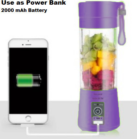 HM-03 Mini Μπλέντερ για Smoothies με κανάτα 0.38lt  και Ισχύ 380Watt Μωβ