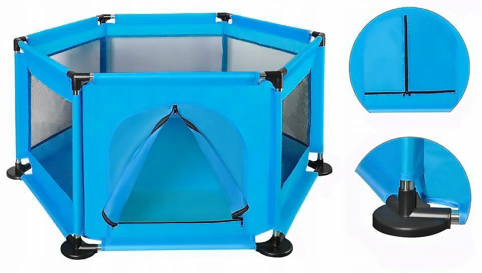 Μπαλοπισίνα Baby Playpen Dry Ball Pool από Ύφασμα HW-B005 Μπλε