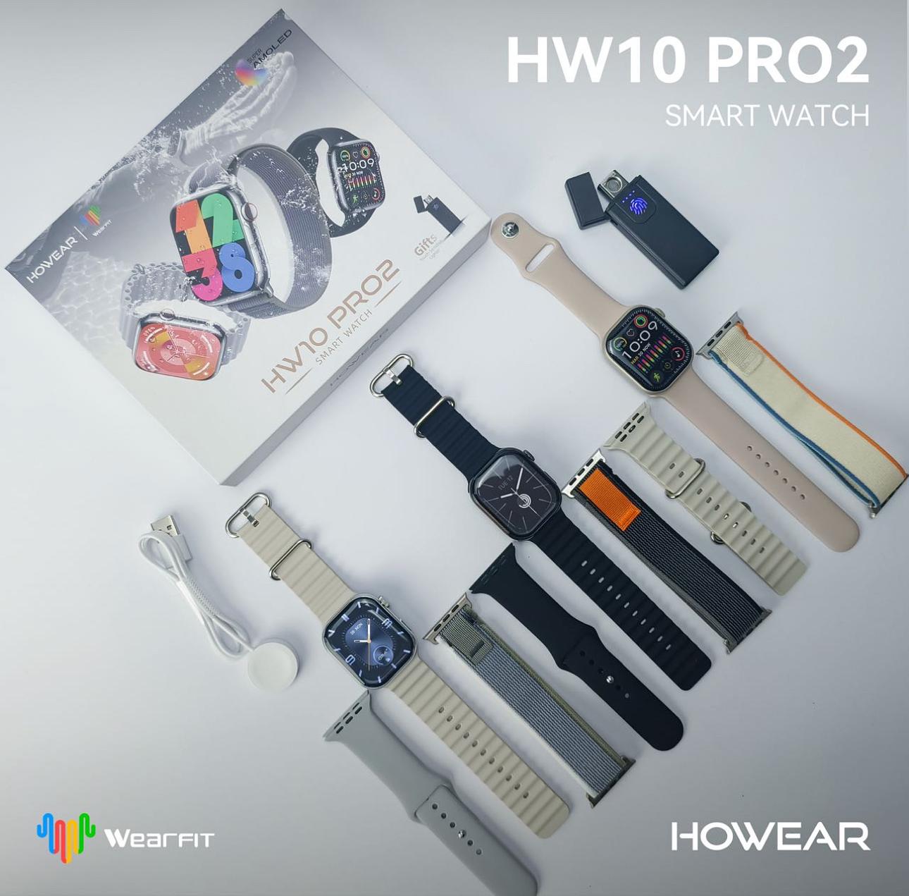 Howear HW 10 Pro 2 Smart Watch Οθόνη AMOLED 2,10 ιντσών Δώρο 3 λουράκια 1 αναπτήρα Ασημί