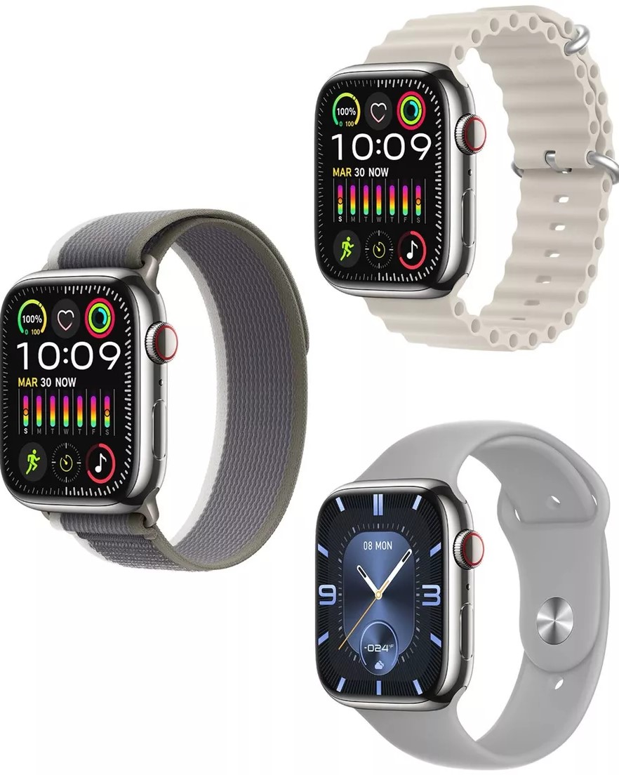 Howear HW 10 Pro 2 Smart Watch Οθόνη AMOLED 2,10 ιντσών Δώρο 3 λουράκια 1 αναπτήρα Ασημί