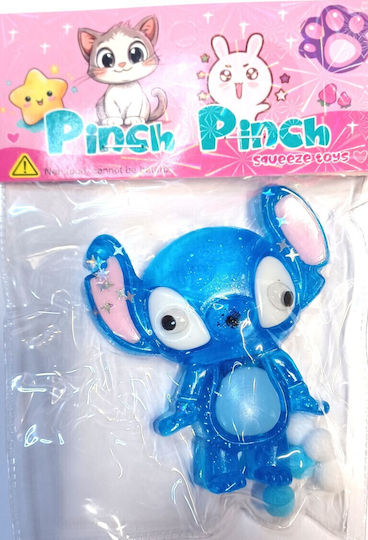 Antistress Pinch Squishy Lilo & Stitch Angel 9cm Pon Pon με φως 1869 Μπλε