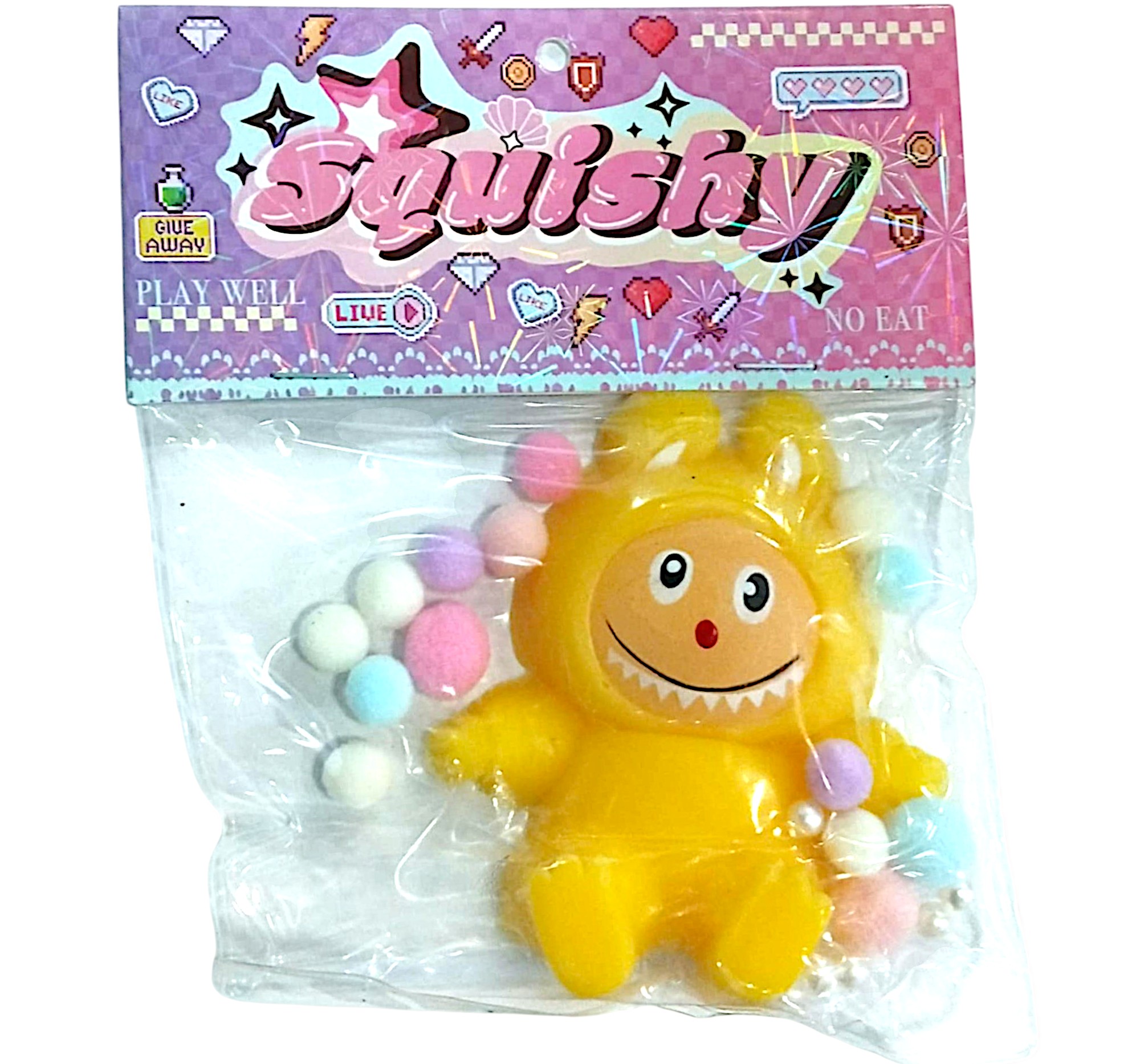 Antistress Squishy Labubu 9cm 2854-01 Κίτρινο