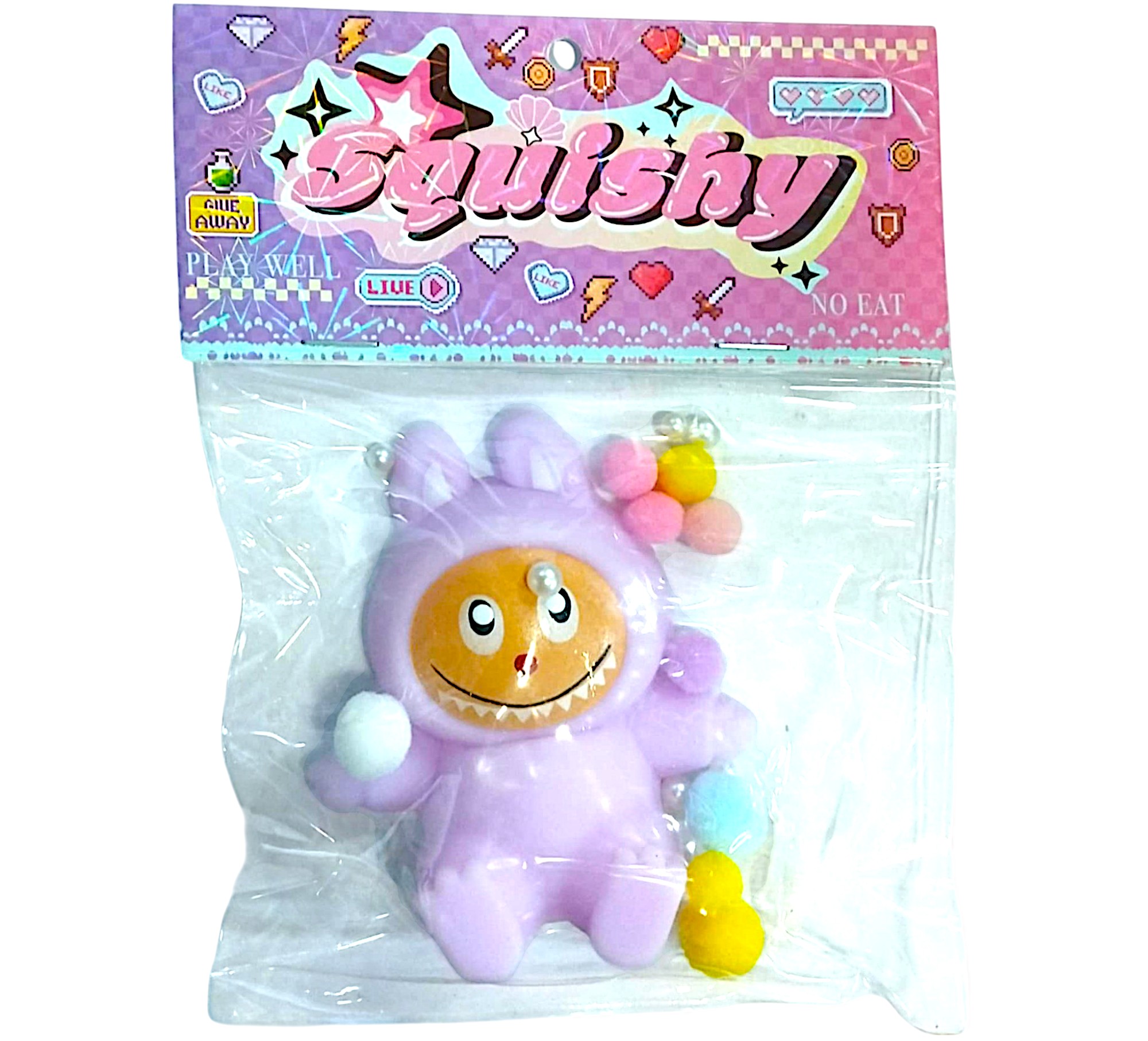 Antistress Squishy Labubu 9cm 2854-01 Μωβ
