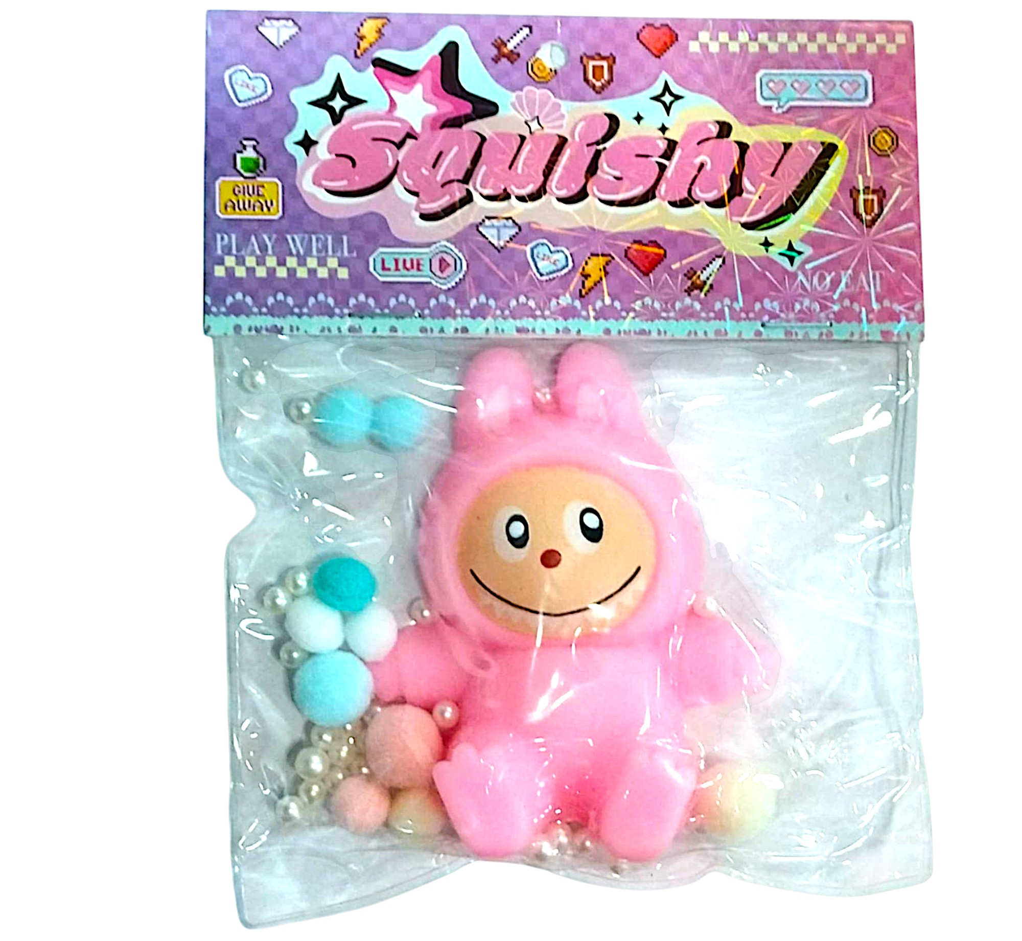 Antistress Squishy Labubu 9cm 2854-01 Ροζ