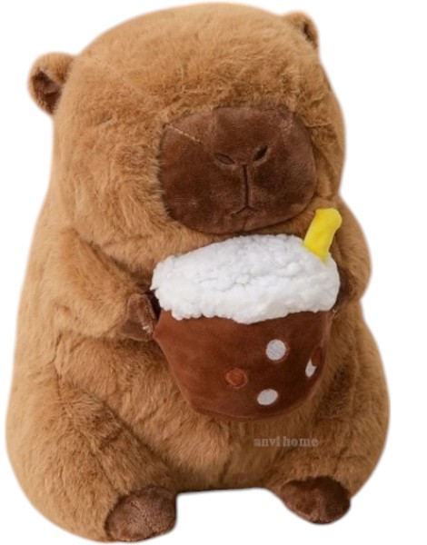 Λούτρινο ζωάκι Καπιμπάρα (Capybara) με Kαρύδα 45cm 1440-86255 Καφέ