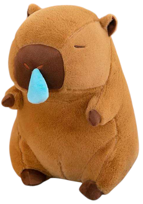 Λούτρινο ζωάκι Καπιμπάρα (Capybara) με καταρροή στη μύτη και δόνηση 45cm 1440-86256 Καφέ