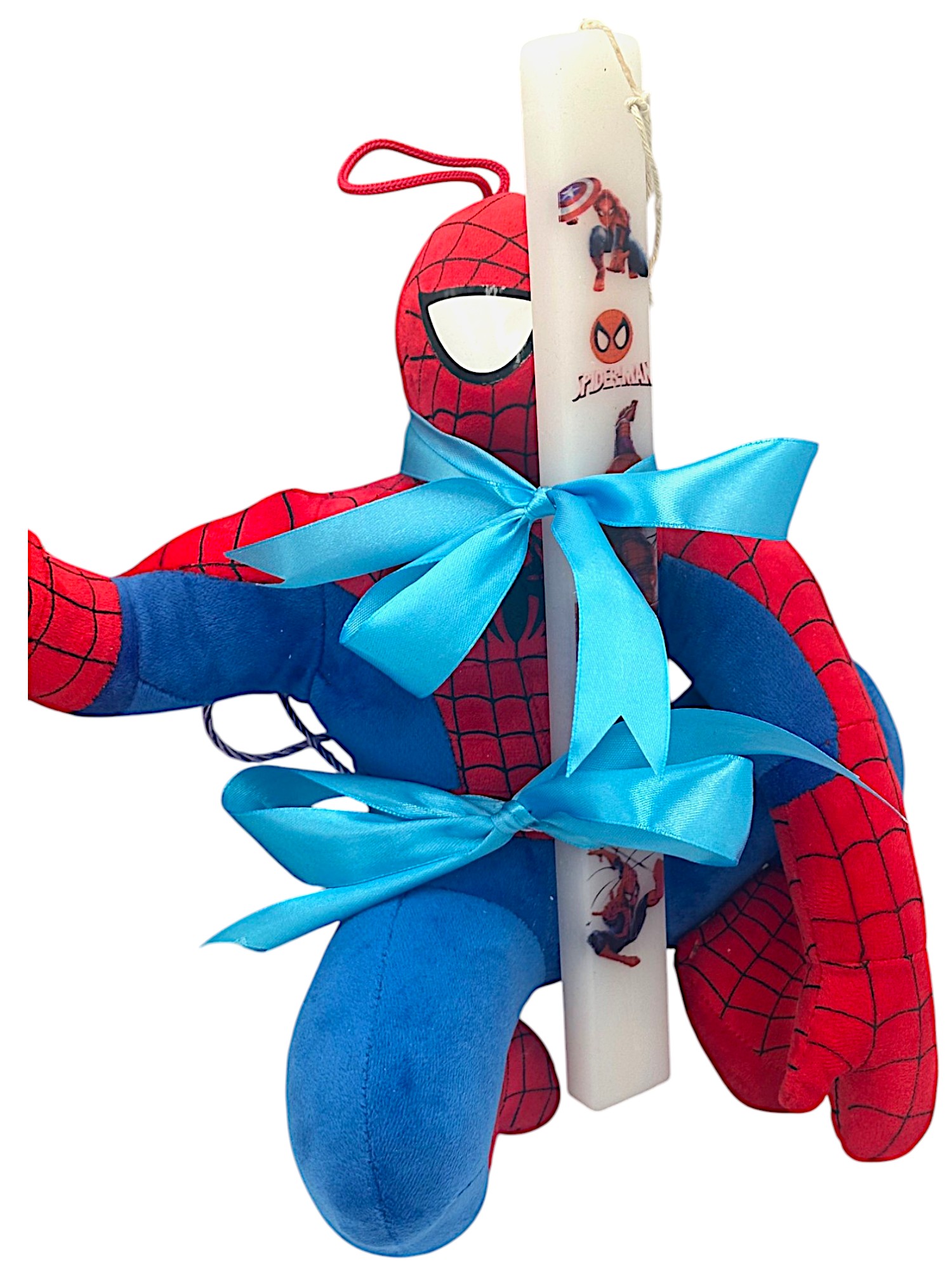 Πασχαλινή λαμπάδα Mohicans με Λούτρινο Spiderman 40cm L128
