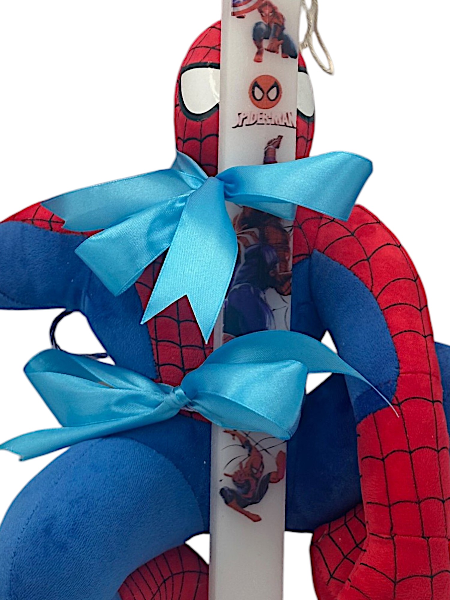Πασχαλινή λαμπάδα Mohicans με Λούτρινο Spiderman 40cm L128