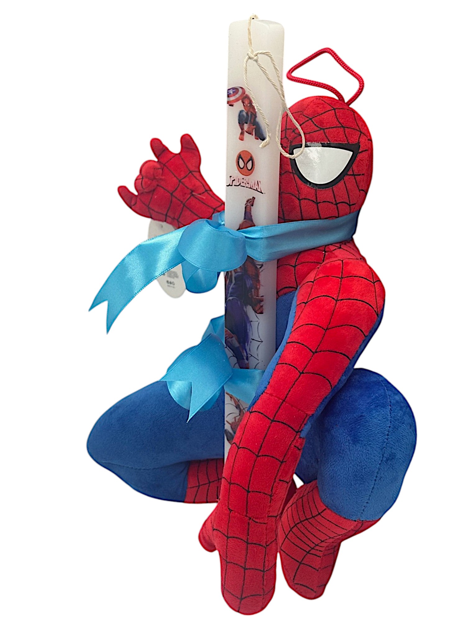 Πασχαλινή λαμπάδα Mohicans με Λούτρινο Spiderman 40cm L128