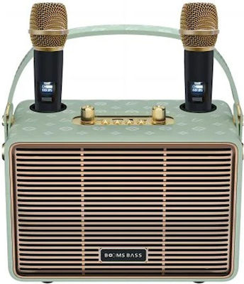Ηχείο karaoke bluetooth boom bass με 2 μικρόφωνα  M4202+ Μέντα