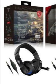 J08 On Ear Gaming Headset με σύνδεση 2x3.5mm / 3.5mm Μπλε