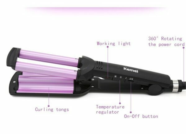 Kemei Perfect Curl Ψαλίδι Μαλλιών για Κυματιστά Μαλλιά KM-2022 ΡΟΖ