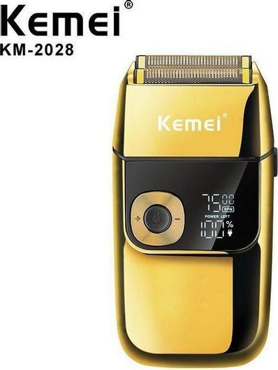 Kemei KM-2028 Gold Ξυριστική Μηχανή Προσώπου Επαναφορτιζόμενη