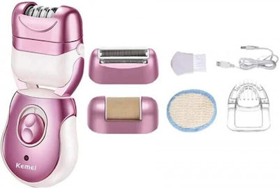 Kemei Σετ Αποτρίχωσης Epilator για Πρόσωπο, Σώμα & Μπικίνι KM-376 ΜΩΒ