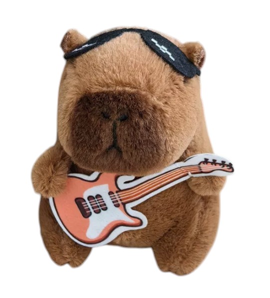 Λούτρινο Capybara 13cm βελούδινο μπρελόκ κιθαρίστας 1440-1617-8-2