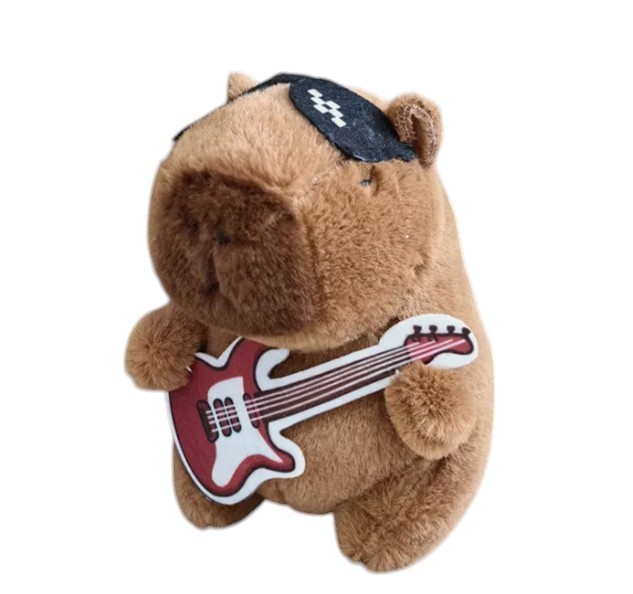 Λούτρινο Capybara 13cm βελούδινο μπρελόκ κιθαρίστας 1440-1617-8-3