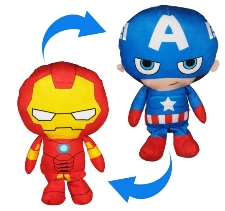 Λούτρινο Marvel AVENGERS 2 σε 1 Αντιστρέψιμη δύο Όψεων 30cm Captain America Ironman  5221-CI