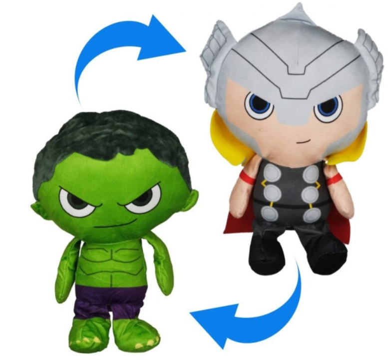 Λούτρινο Marvel AVENGERS 2 σε 1 Αντιστρέψιμη δύο Όψεων 30cm Hulk Thor  5221-HT