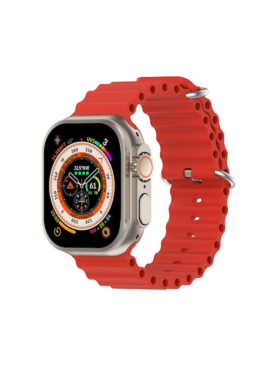 Λουράκι Σιλικόνης για Apple Watch Ocean Chain strap 42/44/45/49 M00-11 Κόκκινο
