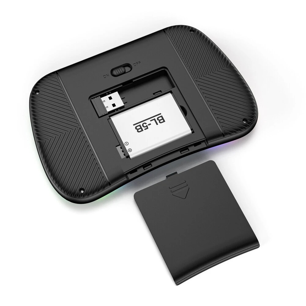 Ασύρματο πληκτρολόγιο Mini Wireless M9 με touchpad και διπλή λειτουργία 2.4G + Bluetooth με φωτισμό πλήκτρων 8 χρωμάτων για Android TV Box και υπολογιστή PC M9 Μαύρο