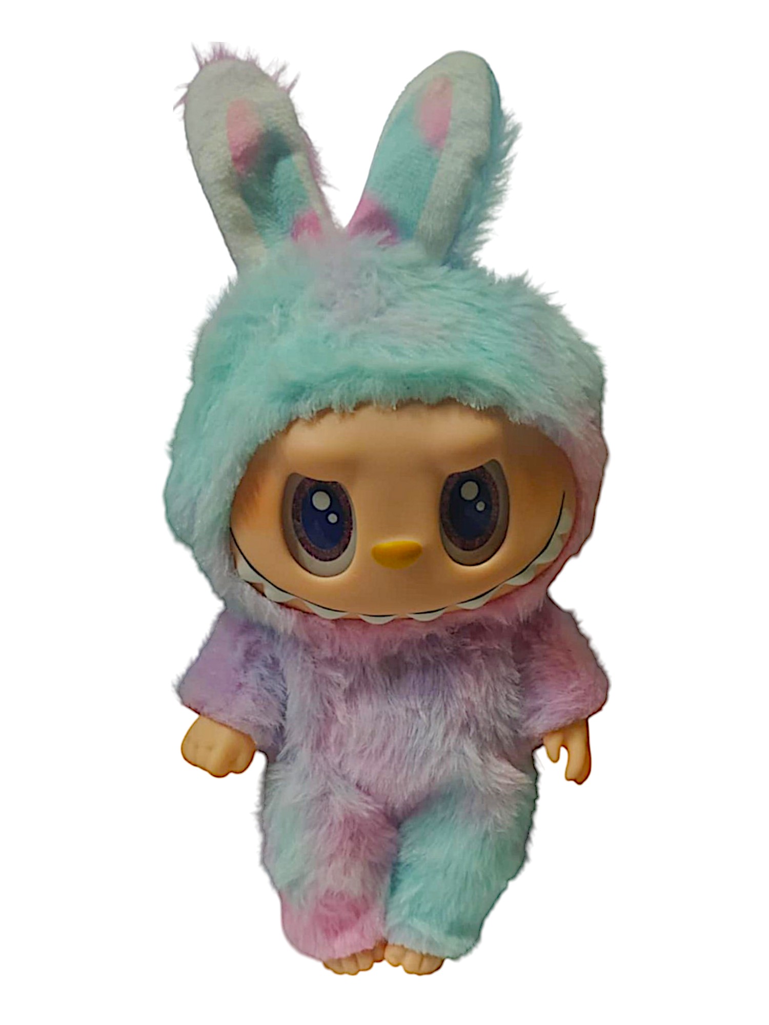 Monsters Lovely Λούτρινο Labubu Πλαστικό Πρόσωπο Με Ήχο Have A Seat Vinyl Plush 24cm 1440-920250 Μέντα-Μωβ